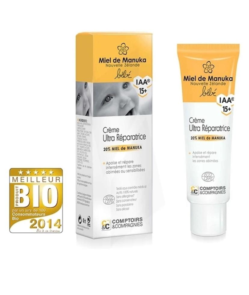 Manuka Crème Ultra-réparatrice bébé Certifiée Bio 20% Miel De Manuka Iaa15+